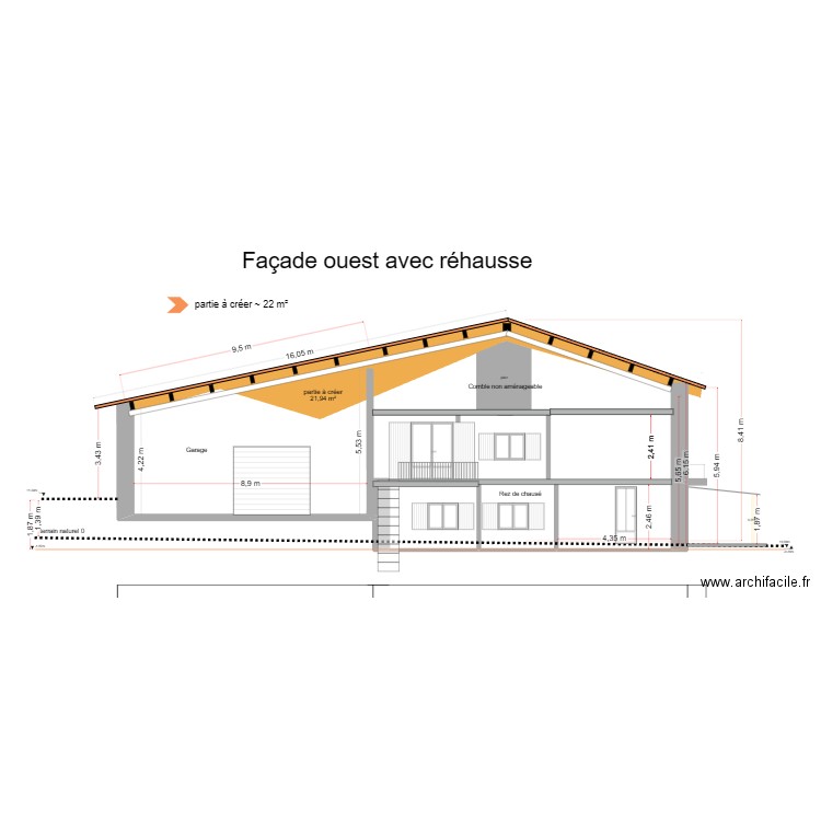 Projet façade ouest 4/4. Plan de 0 pièce et 0 m2