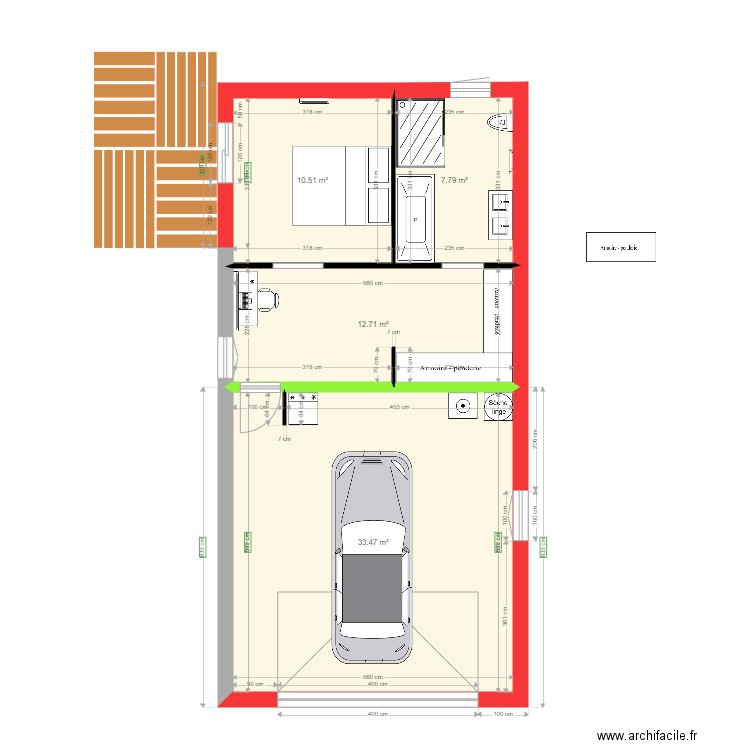 extension. Plan de 0 pièce et 0 m2