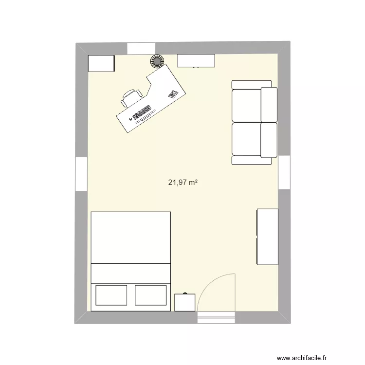 Nouvelle chambre Valentine juillet 2022. Plan de 