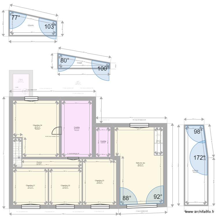 ML23004064 BENDAMEN M. Plan de 24 pièces et 352 m2