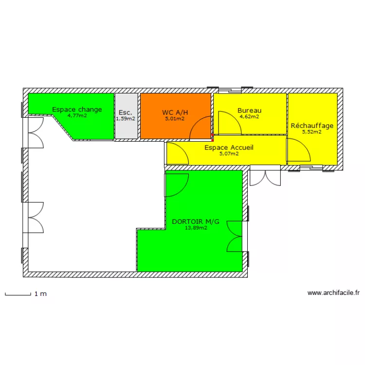 MICRO CRECHE CORBEIL plan rdc section des moyens/grands. Plan de MICRO CRECHE CORBEIL plan rdc section des moyens/grands. Plan de