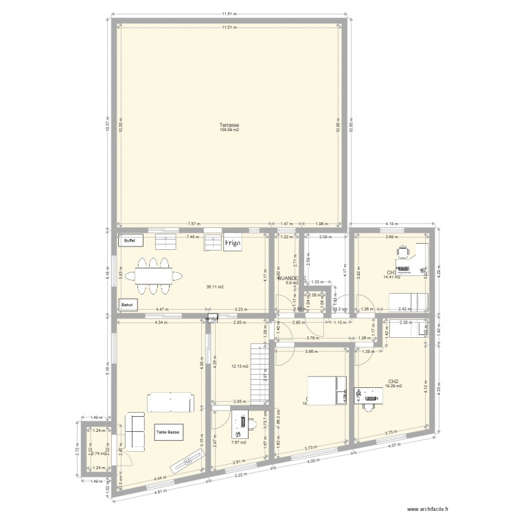 Appartement RDC v2. Plan de 0 pièce et 0 m2