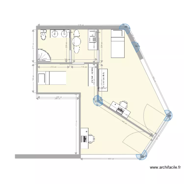 Chambres dans pharmacie. Plan de 
