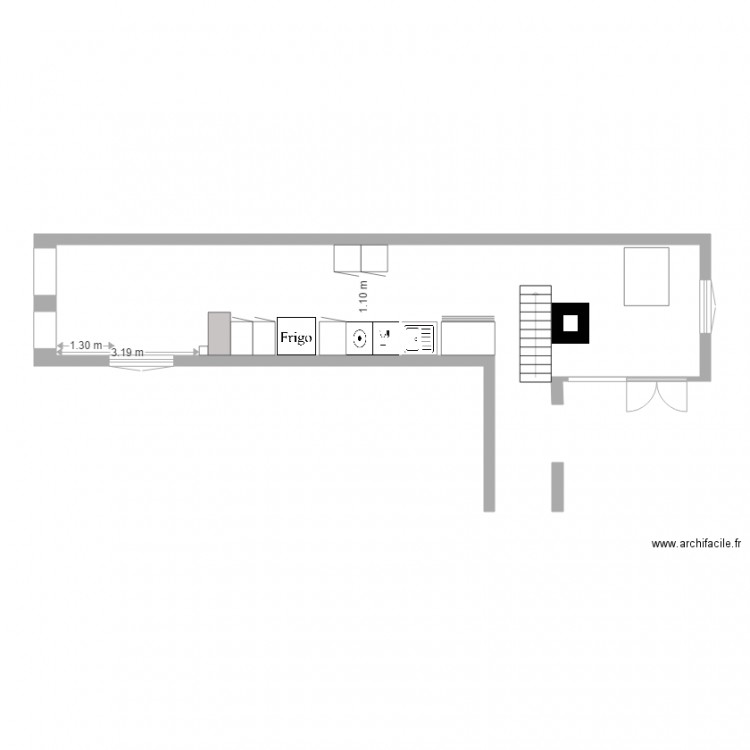 Cuisine Bellecour Projet 4 escalier entrée. Plan de 0 pièce et 0 m2