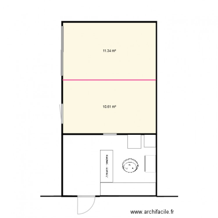 Chambre Bureau Dressing. Plan de 0 pièce et 0 m2