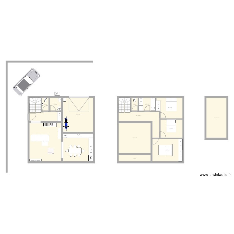 157tatieres. Plan de 15 pièces et 186 m2