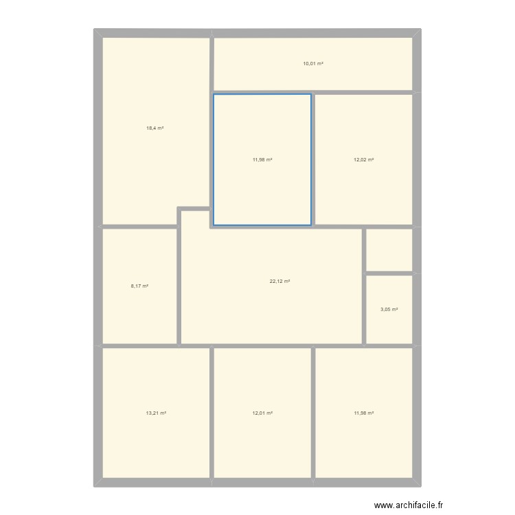 AISSA. Plan de 10 pièces et 123 m2