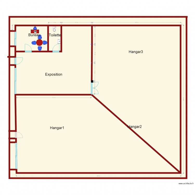 hangar frame. Plan de 9 pièces et 479 m2