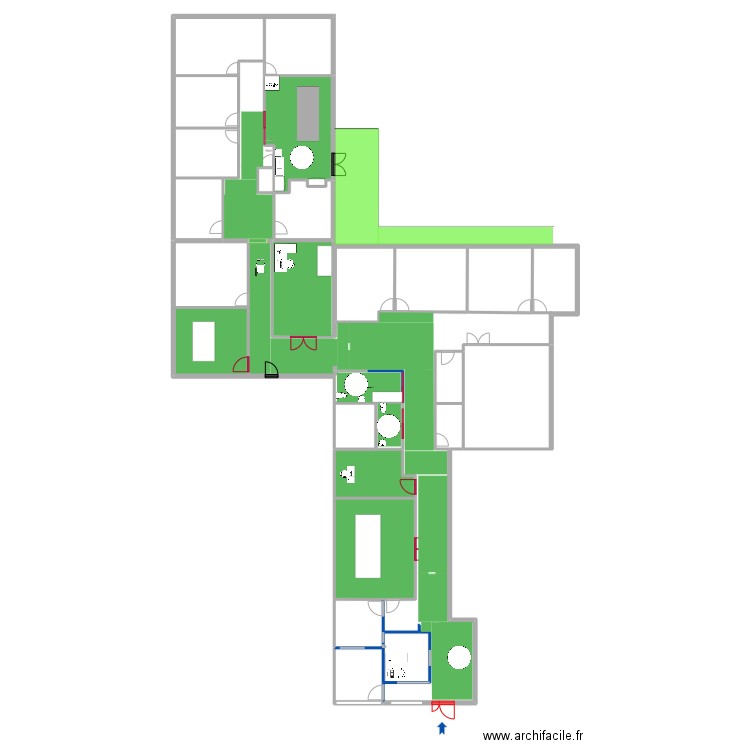 plan local 3 retouche. Plan de 14 pièces et 260 m2