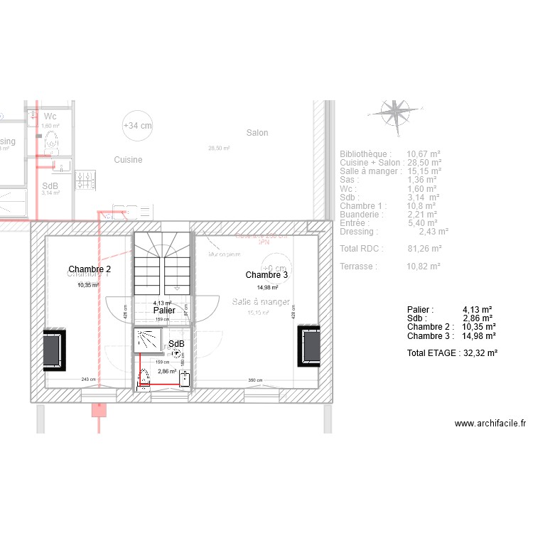 doumerc 2 gros oeuvre v14 new. Plan de 8 pièces et 52 m2