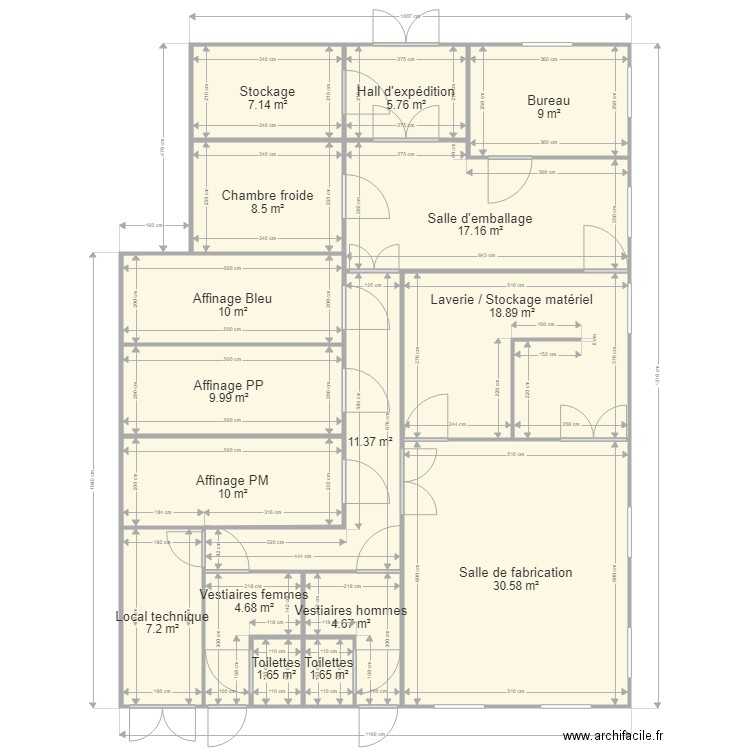 Projet Fromagerie. Plan de 0 pièce et 0 m2