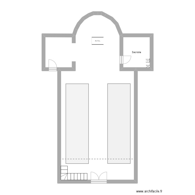 AUROUER. Plan de 2 pièces et 67 m2