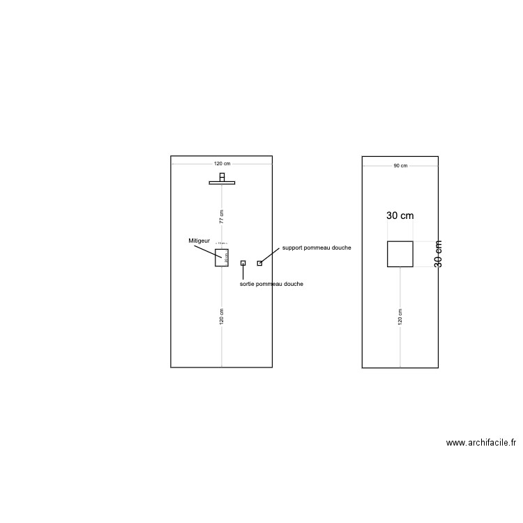 douche chambre enfants. Plan de 0 pièce et 0 m2