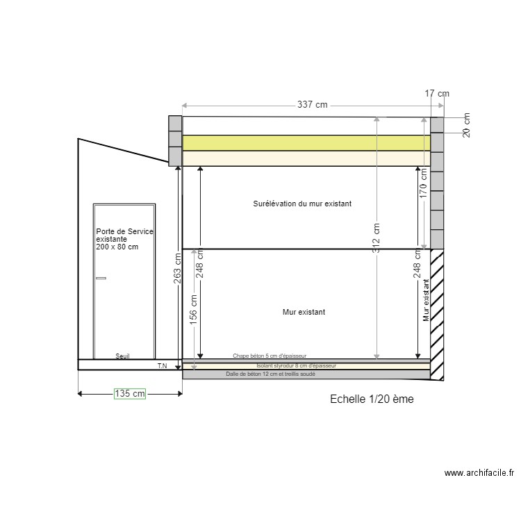 Pignon Ouest Côté Préau. Plan de 0 pièce et 0 m2