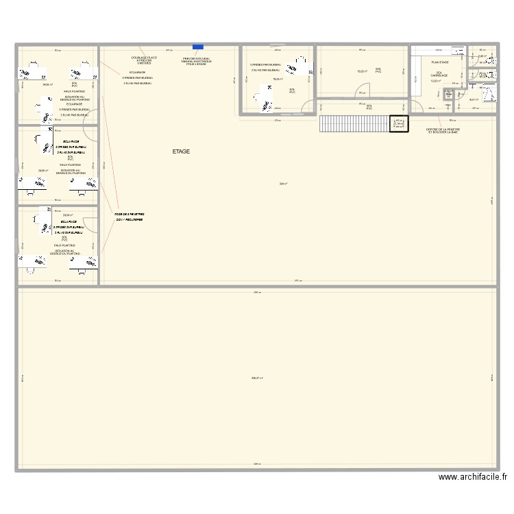 AGENCE RENNES 35 EXTENSION ETAGE. Plan de 13 pièces et 776 m2