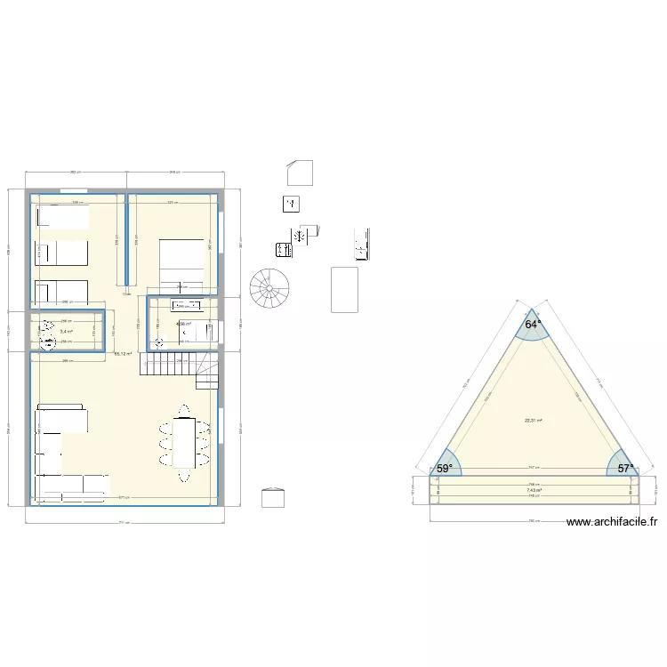 Maison en A de Fanny 1. Plan de 