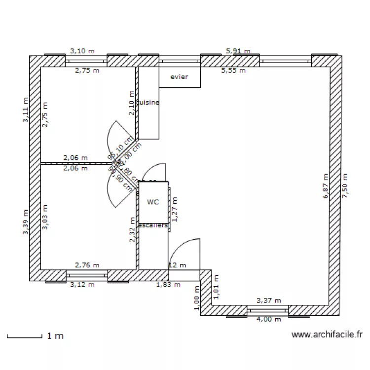 maison laetitia plan RDC. Plan de 
