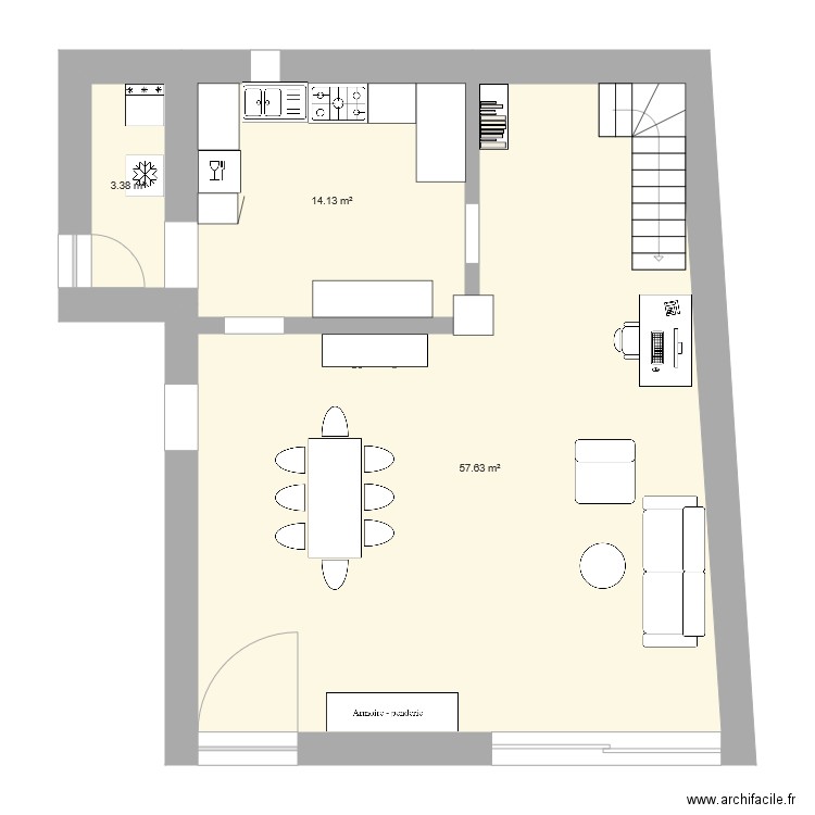 RDC meuble. Plan de 0 pièce et 0 m2