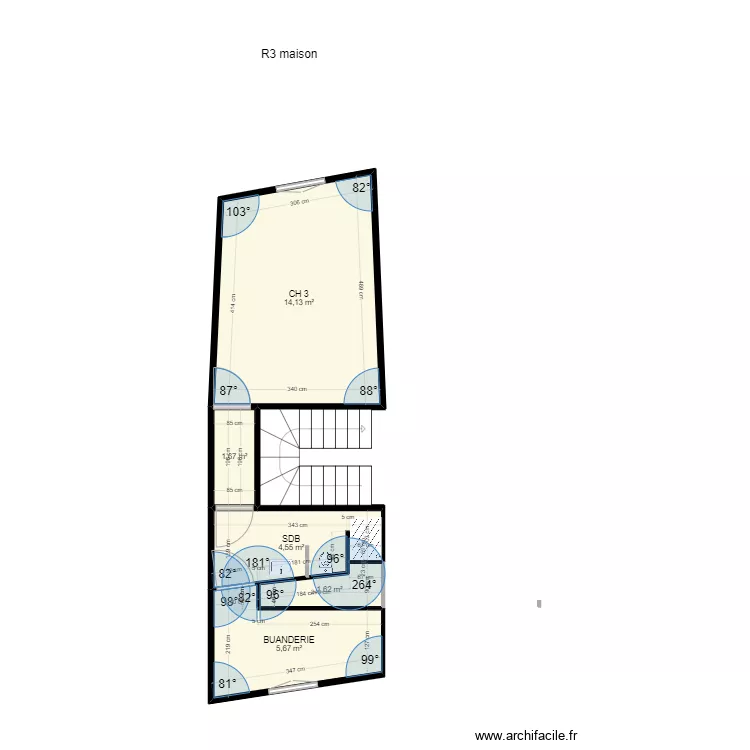 R3 maison. Plan de 