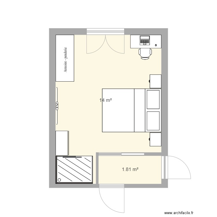 Chambre parentale V2. Plan de 0 pièce et 0 m2