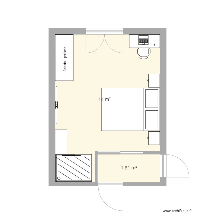 Chambre parentale V2. Plan de 0 pièce et 0 m2