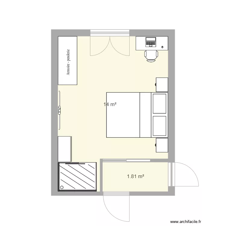 Chambre parentale V2. Plan de 