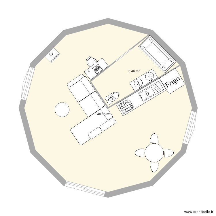 Yourte. Plan de 0 pièce et 0 m2