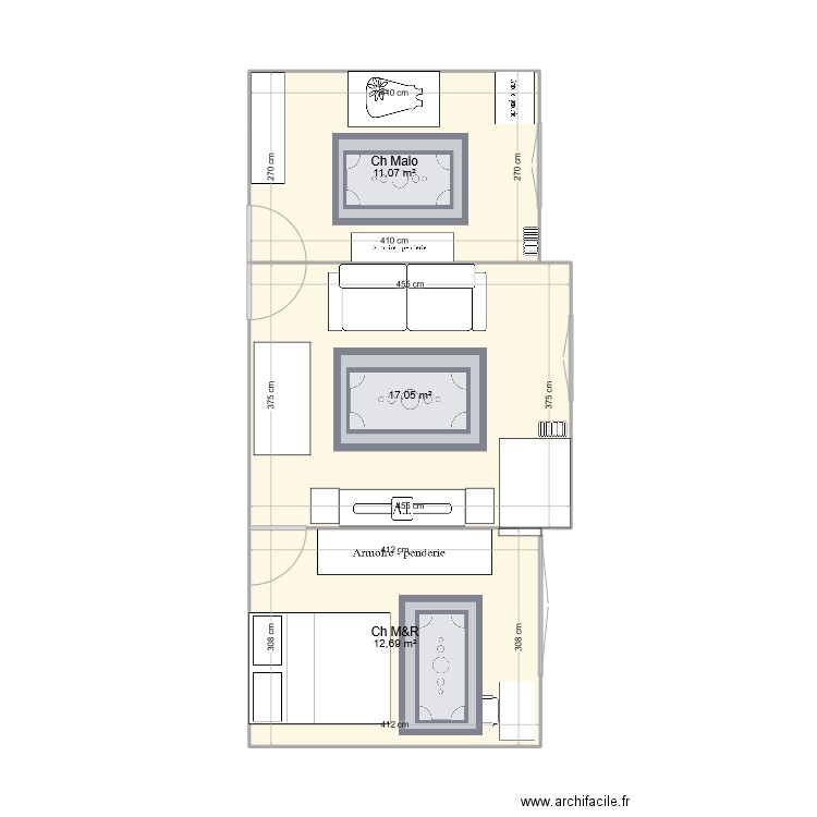 Appartement Parc Montsouris. Plan de 3 pièces et 41 m2