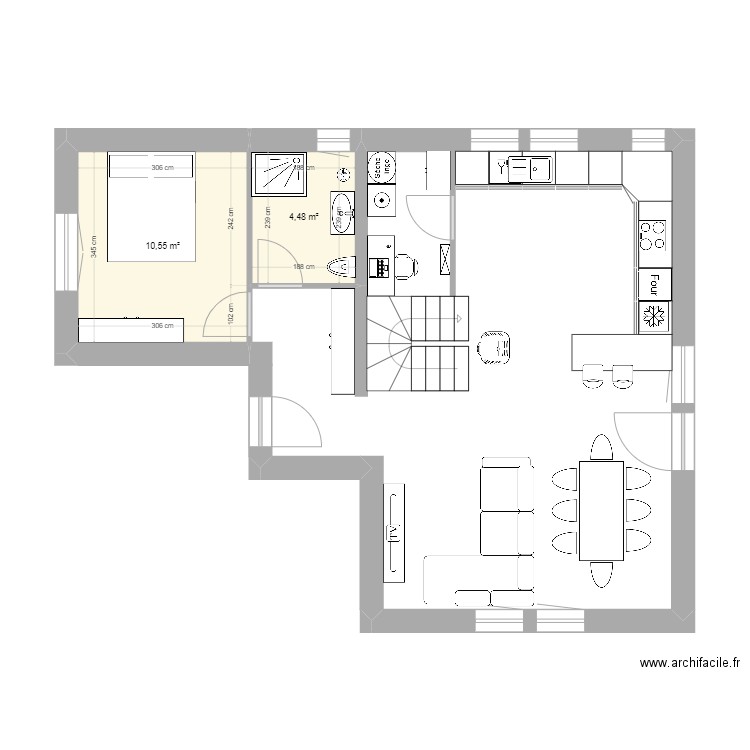 Camille. Plan de 2 pièces et 15 m2