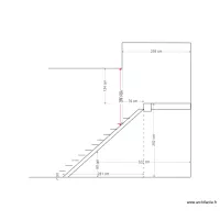 Escalier Mezzanine Entr&eacute;e D&eacute;part 165 Hauteur 232 sur 12