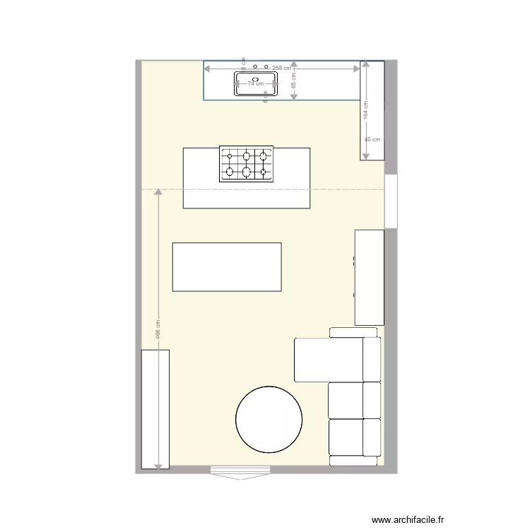 CUISINE MOREAU. Plan de 