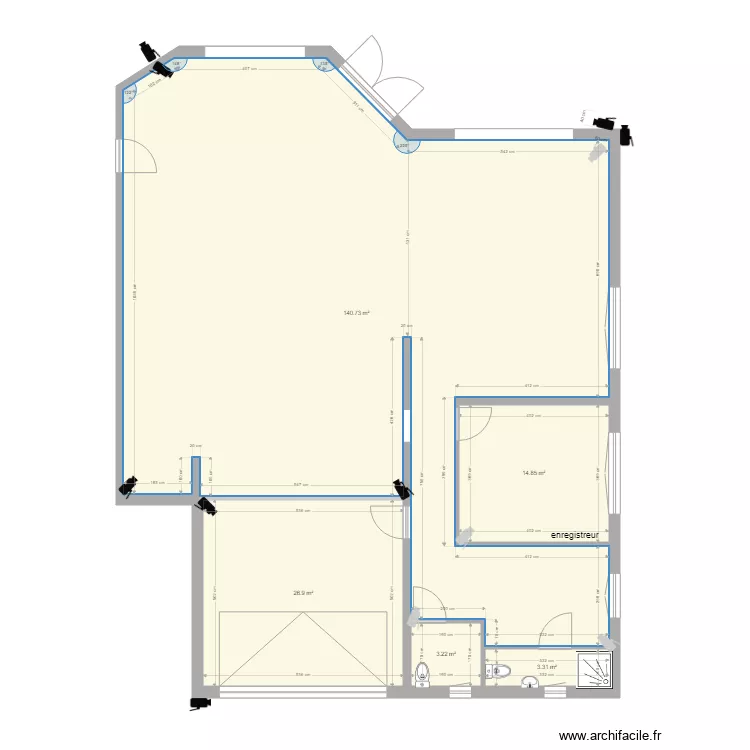 Magasin vide avec camera. Plan de Magasin vide avec camera. Plan de