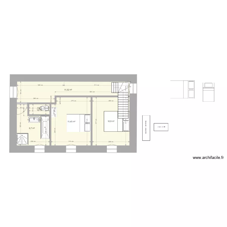 saussey&eacute;tageeprojetavecescalieralest. Plan de 