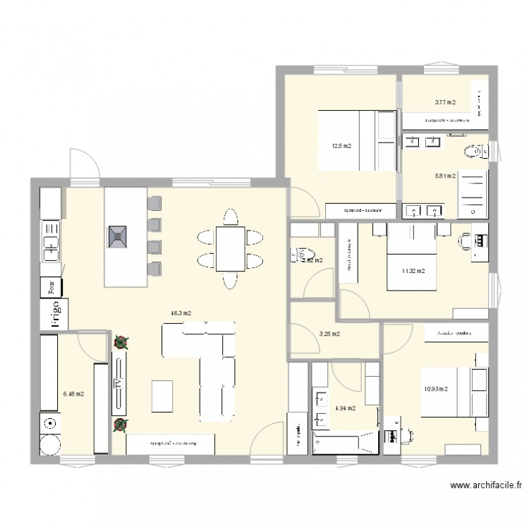 projet final version 3 110m . Plan de 0 pièce et 0 m2