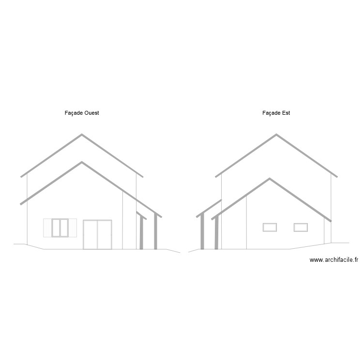 Façades Ouest et Est 20210629. Plan de 0 pièce et 0 m2