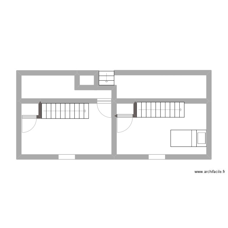 Rialland . Plan de 3 pièces et 25 m2