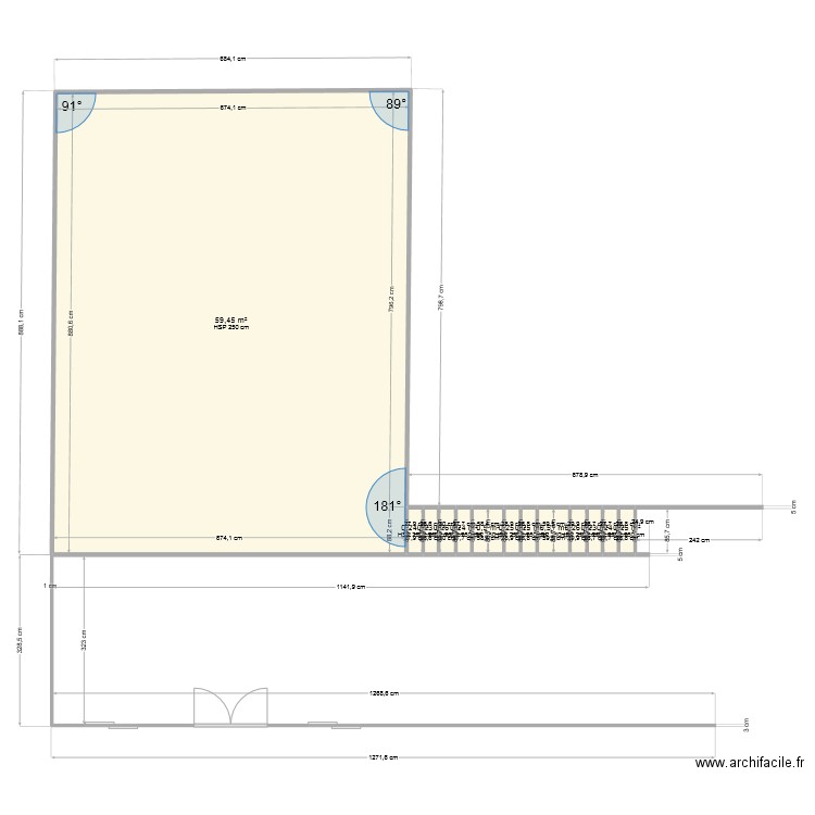 Plan Rénover . Plan de 13 pièces et 63 m2