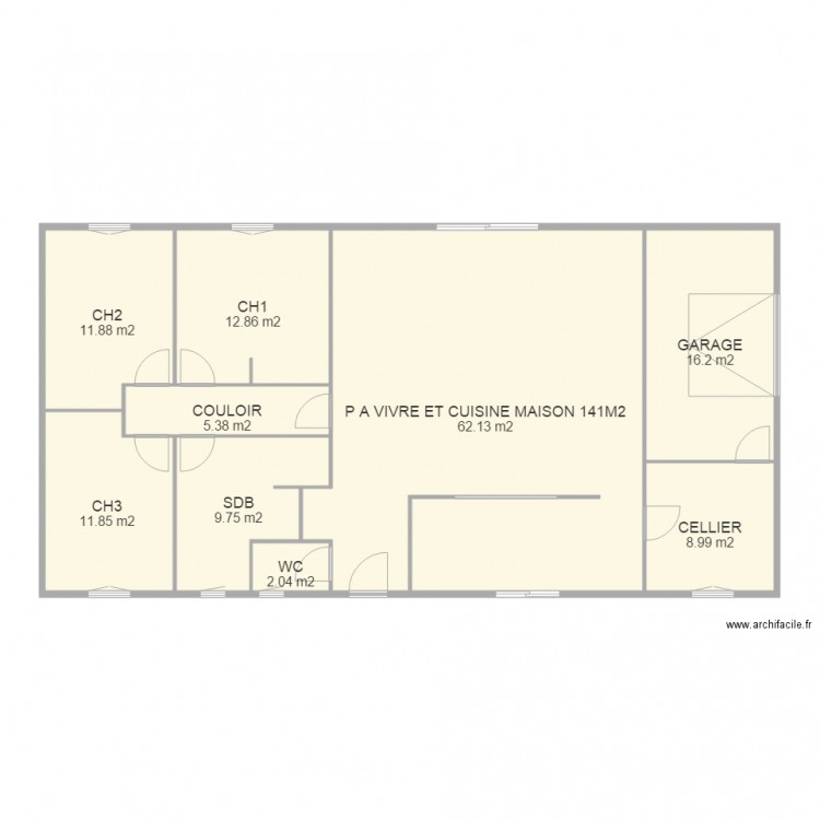 PLAN MAISON 141M2. Plan de 0 pièce et 0 m2