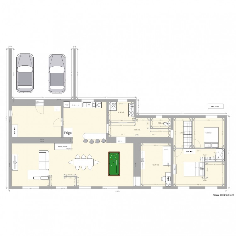 langourla bis. Plan de 8 pièces et 138 m2