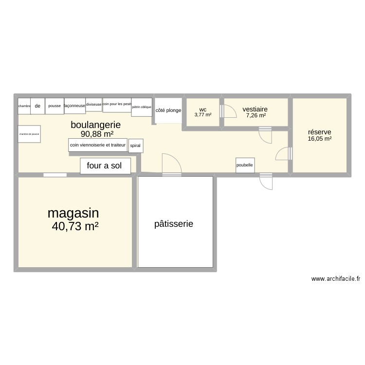 plan de ma boulangerie. Plan de 0 pièce et 0 m2
