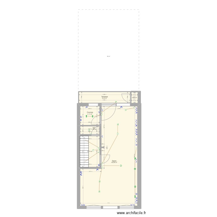 1er 49MC Reno elec - septembre22. Plan de 6 pièces et 68 m2