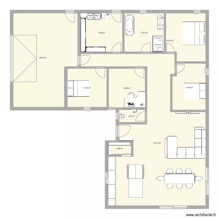 Plan 2. Plan de 10  et 191 m²