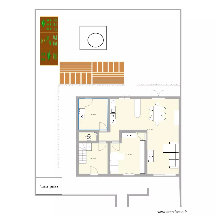 maison bas. Plan de 