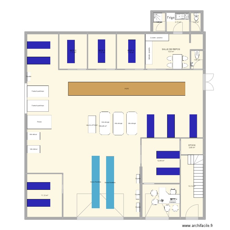 CAB GARAGE VERSION FULL KINE 3. Plan de 14 pièces et 237 m2