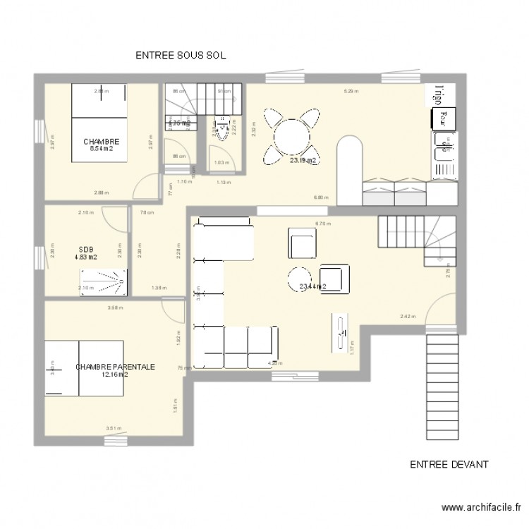 plan avec 2 chambre NEW. Plan de 0 pièce et 0 m2