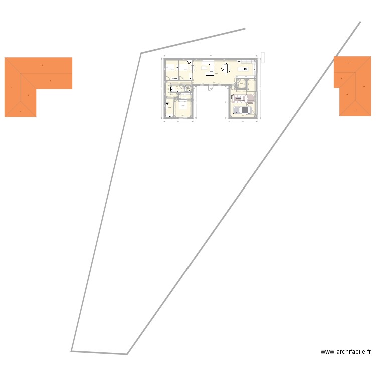 maison en u 2. Plan de 9 pièces et 172 m2