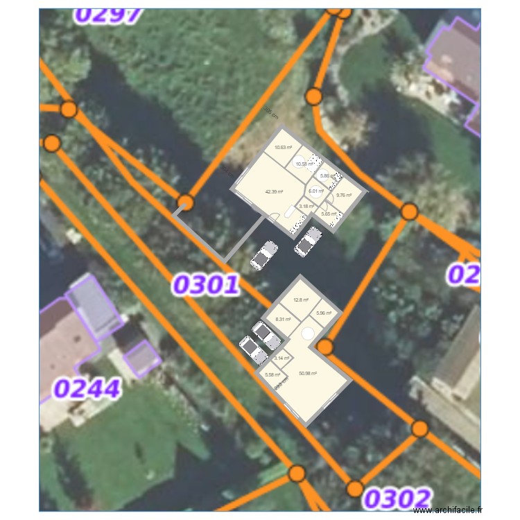 Maison Landehen. Plan de 14 pièces et 181 m2