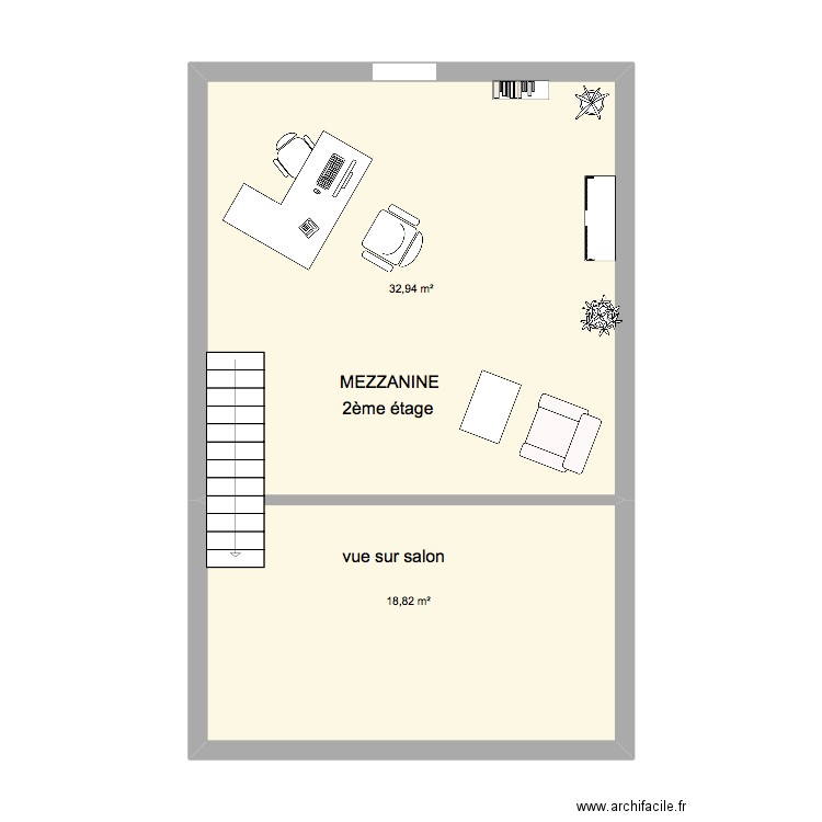 mezzanine . Plan de 0 pièce et 0 m2