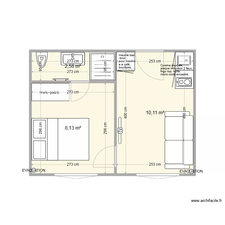 STUDIO PARC CONTINENTAL . Plan de 