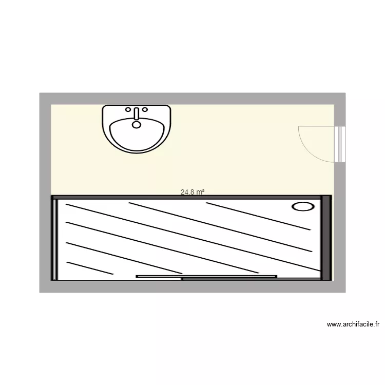 plan salle de bain apr&egrave;s travaux. Plan de 